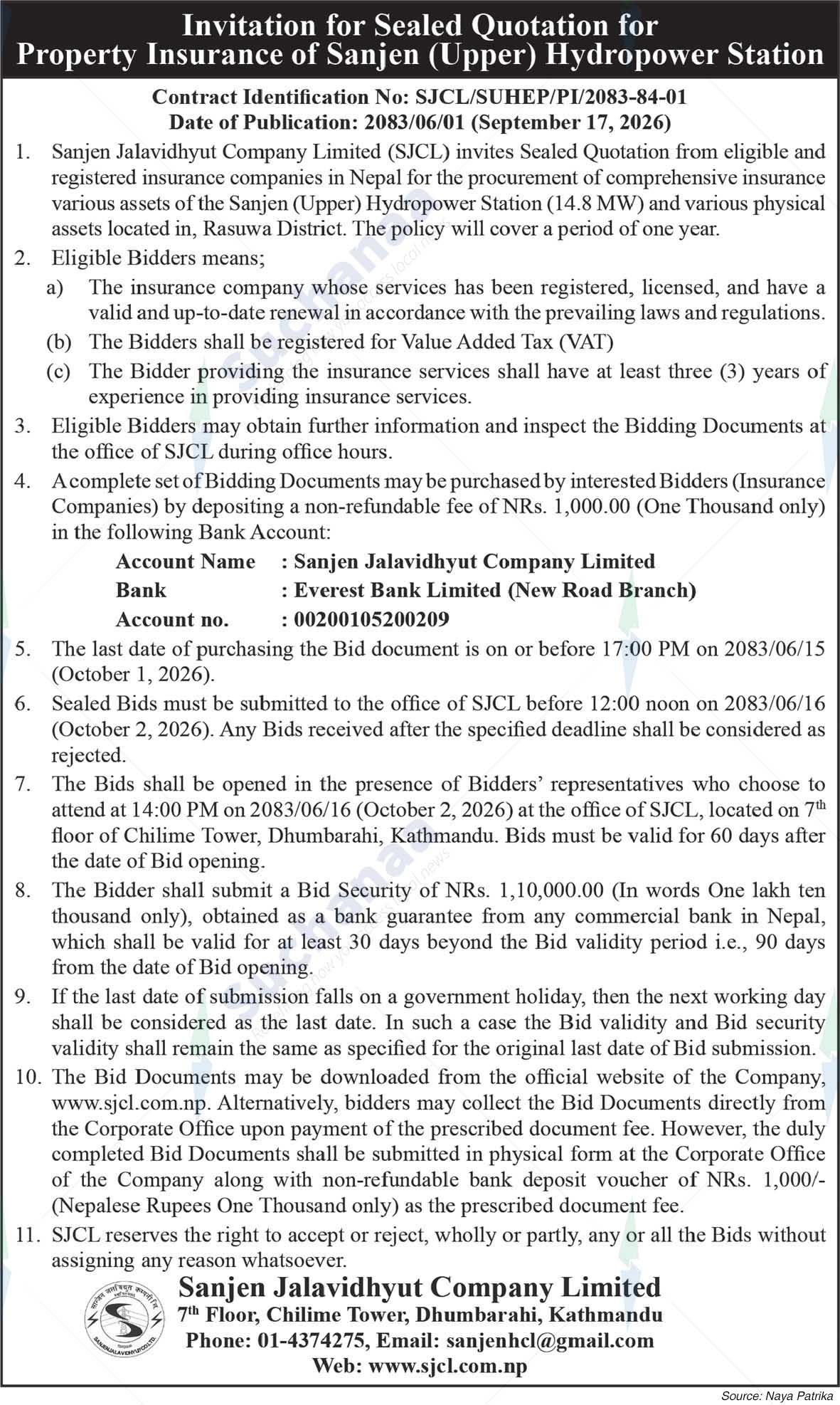 Sanjen Jalavidhyut Company Limited