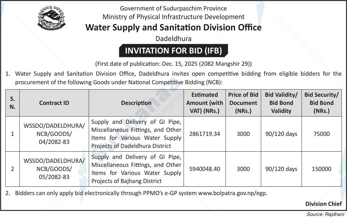 Water Supply and Sanitation Division Office, Dadeldhura