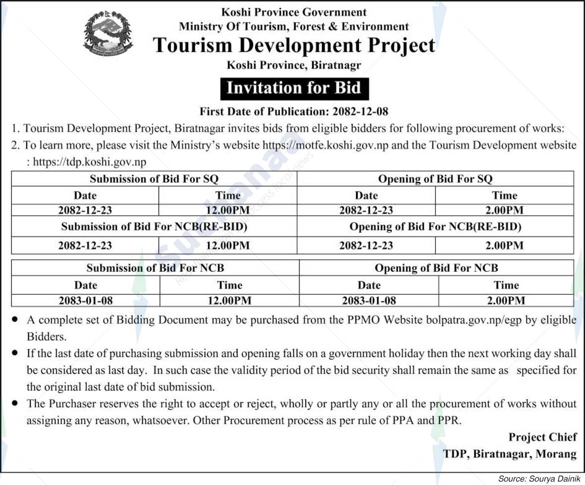Tourism Development Project, Biratnagar