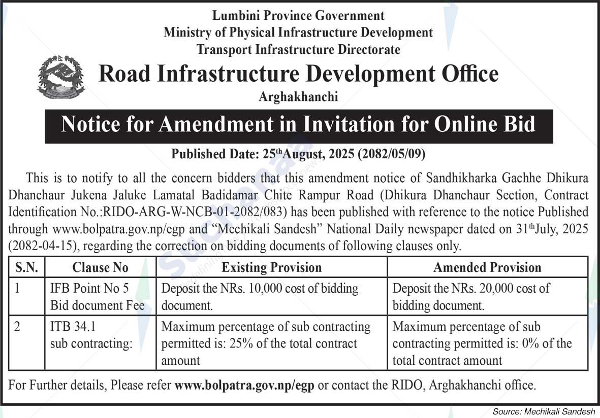 Road Infrastructure Development Office, Arghakhanchi