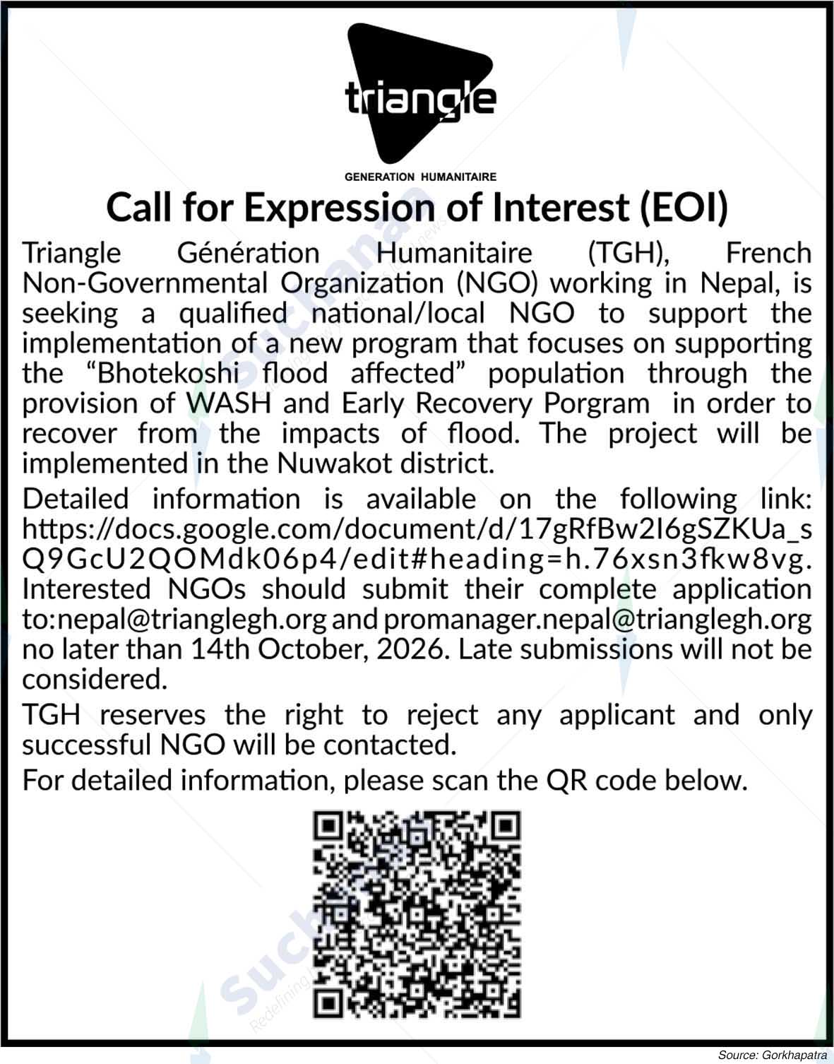 Triangle Generation Humanitaire (TGH)