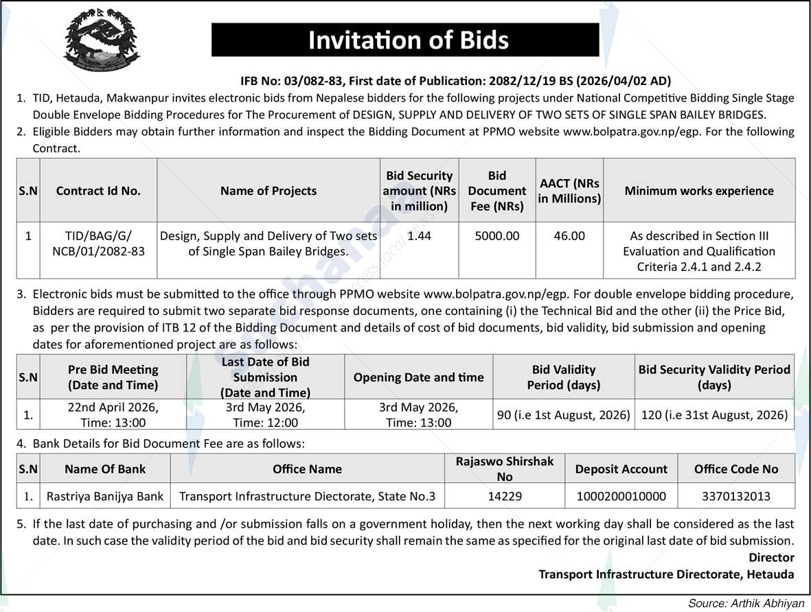 Transport Infrastructure Directorate, Hetauda, Makwanpur