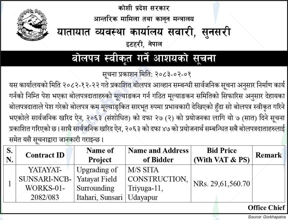 Transport Management Office, Sunsari