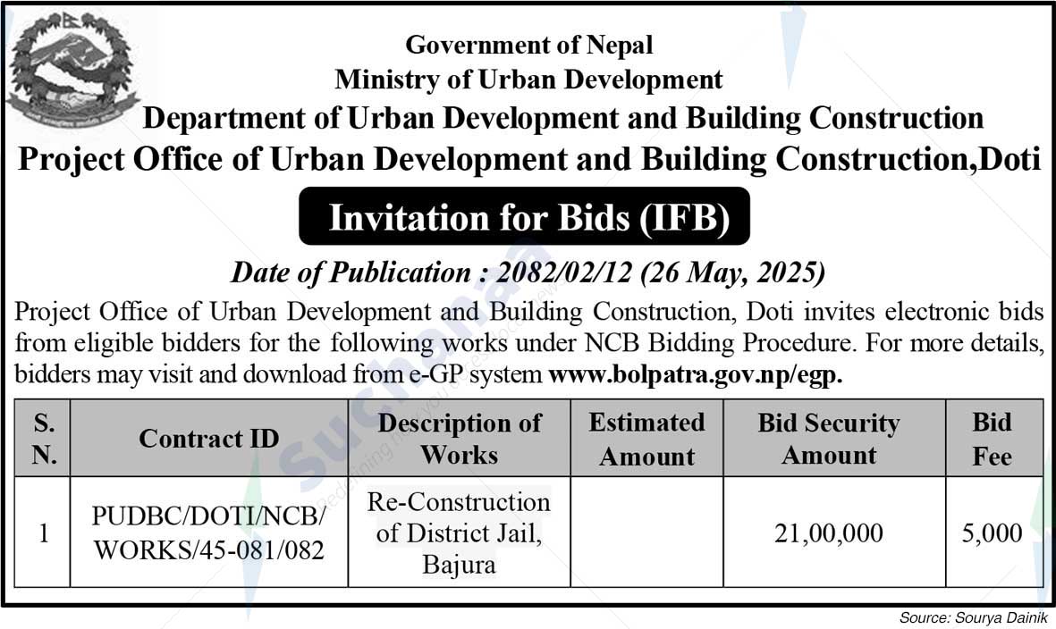 Project Office of Urban Development and Building Construction, Doti