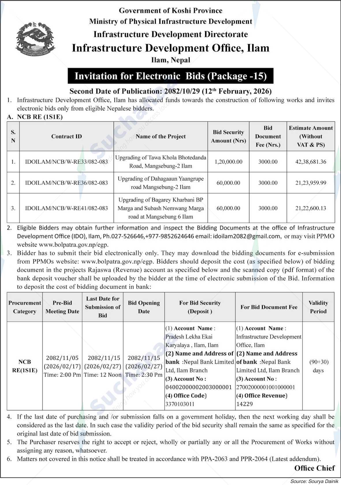 Infrastructure Development Office, Iiam