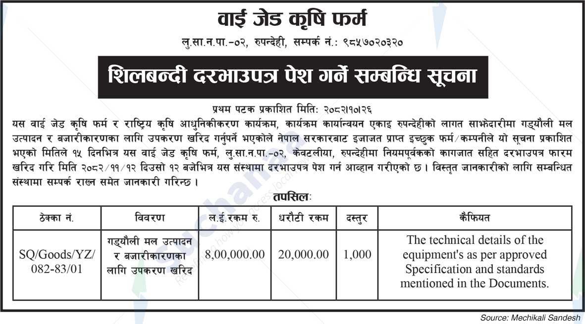 YZAgricultural Firm, Rupandehi