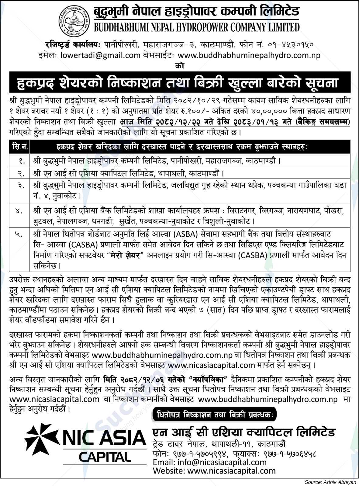 Buddha Bhumi Nepal Hydro Power Company Limited ( BNHC )