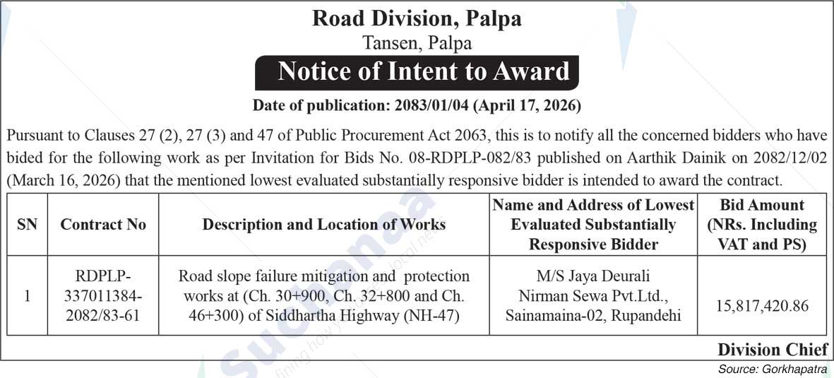 Road Division, Palpa