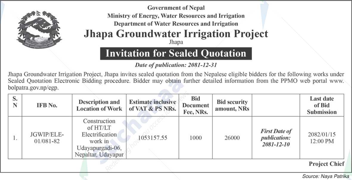 Jhapa Groundwater Irrigation Project