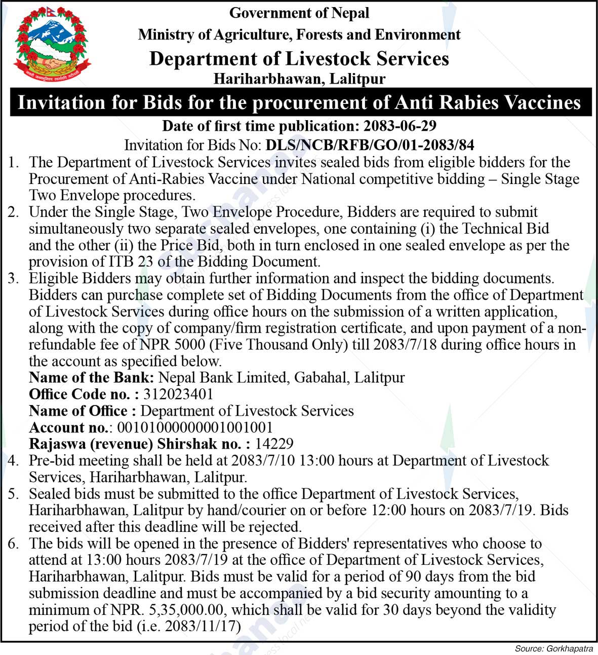 Department of Livestock Services