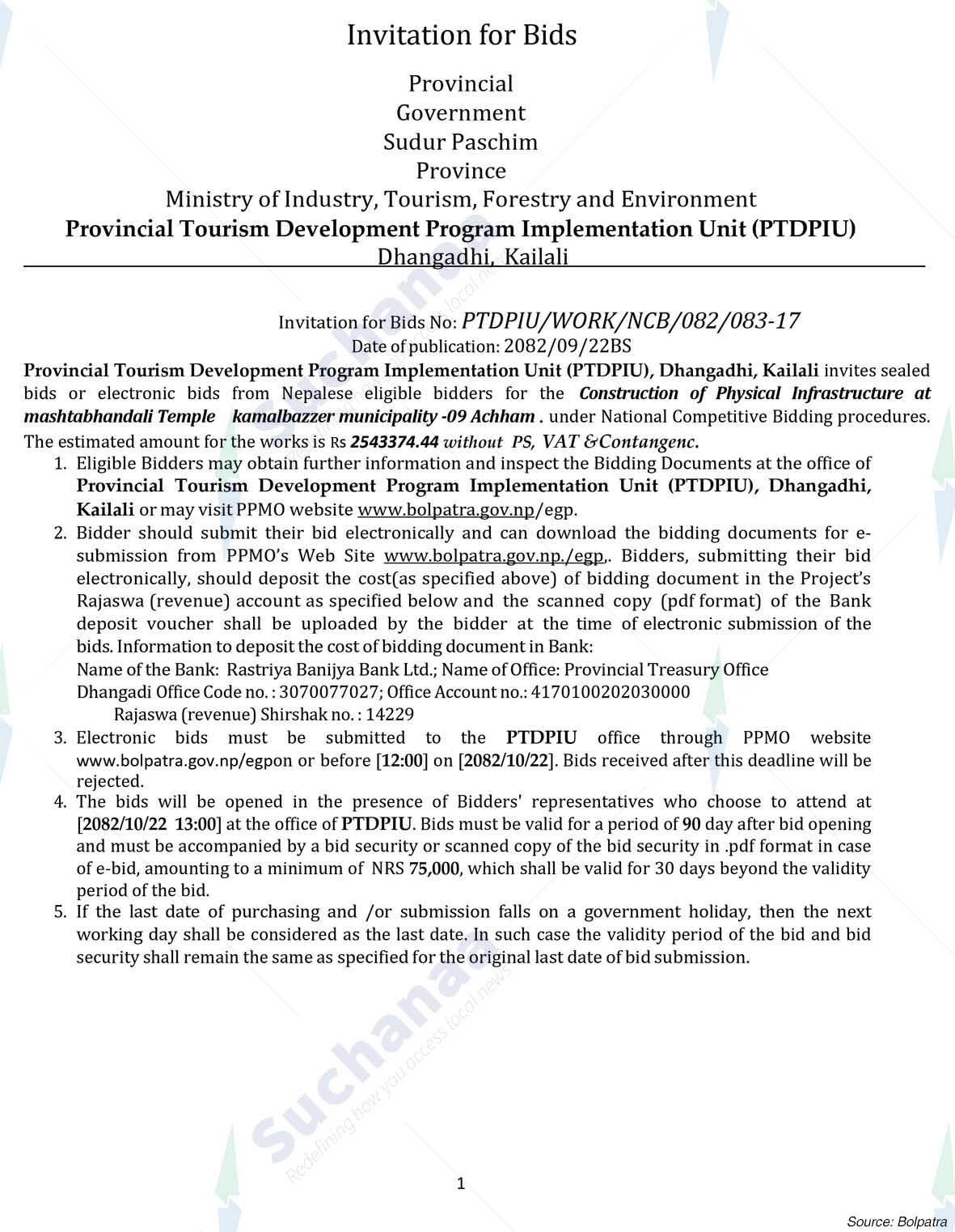 Provincial Tourism Development Program Implementation Unit