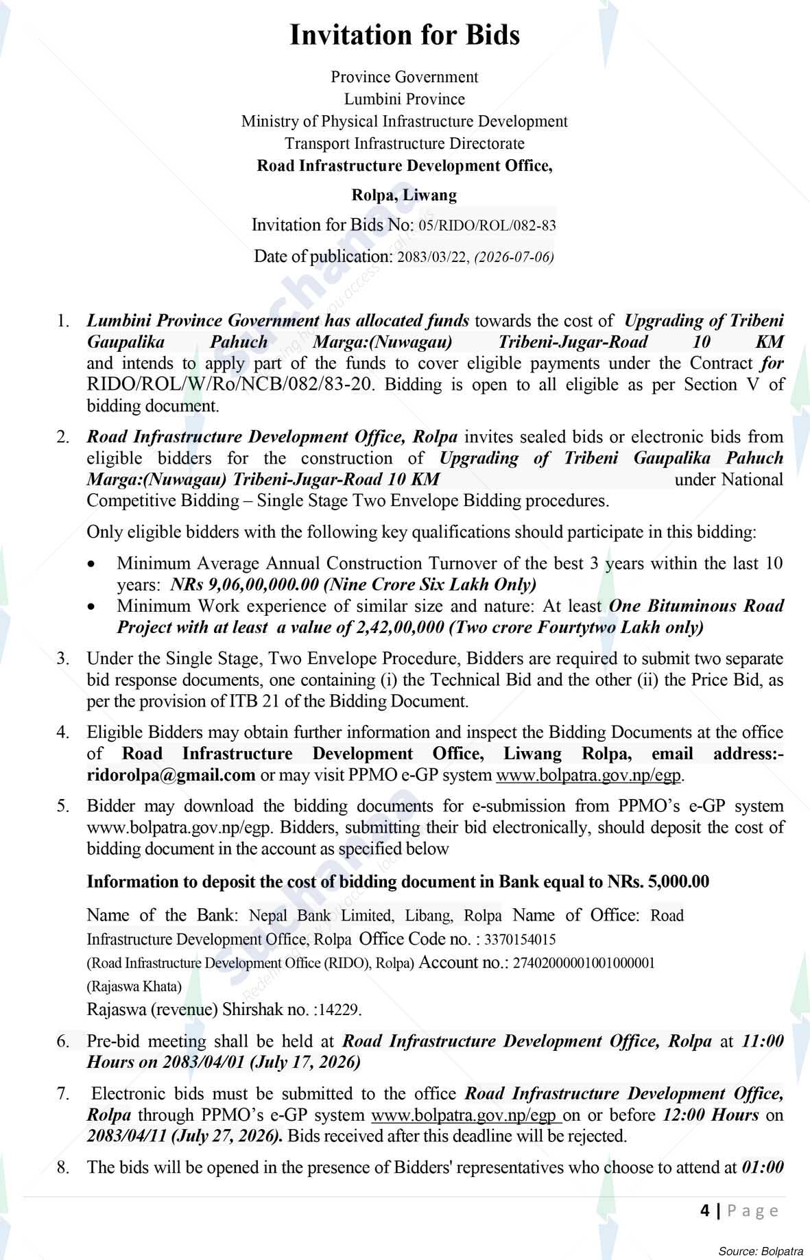 Road Infrastructure Development Office, Rolpa