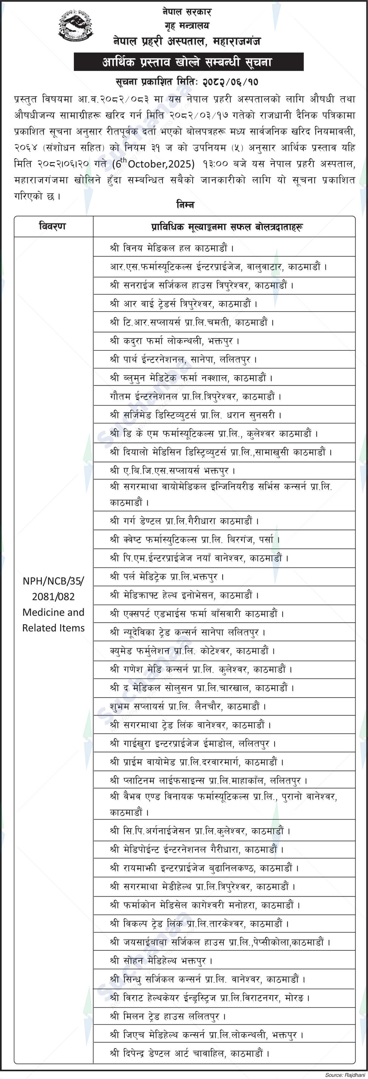 Nepal Police Hospital, Maharajganj