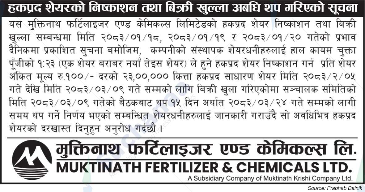 Muktinath Fertilizer & Chemicals Limited
