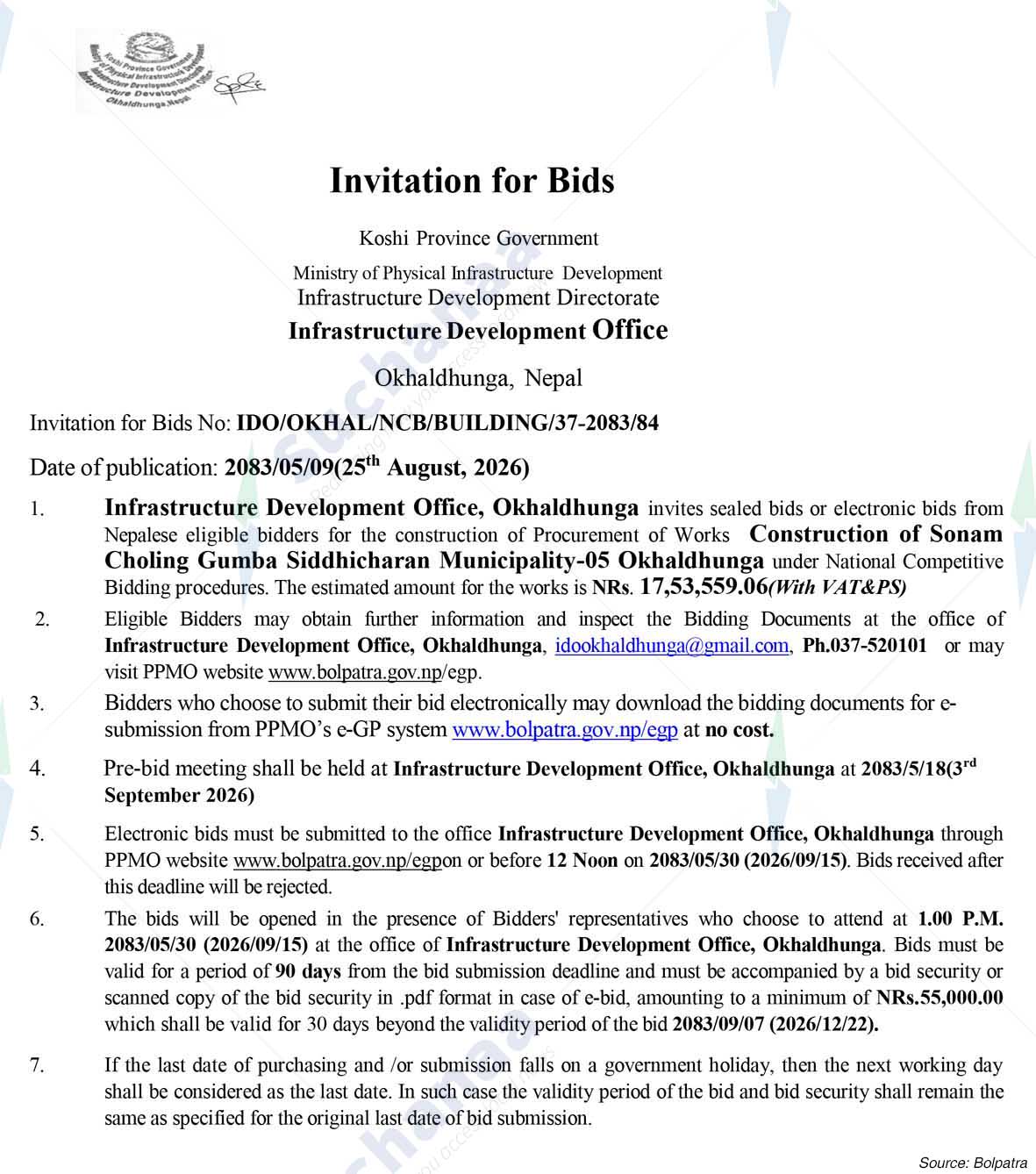 Infrastructure Development Office (IDO), Okhaldhunga