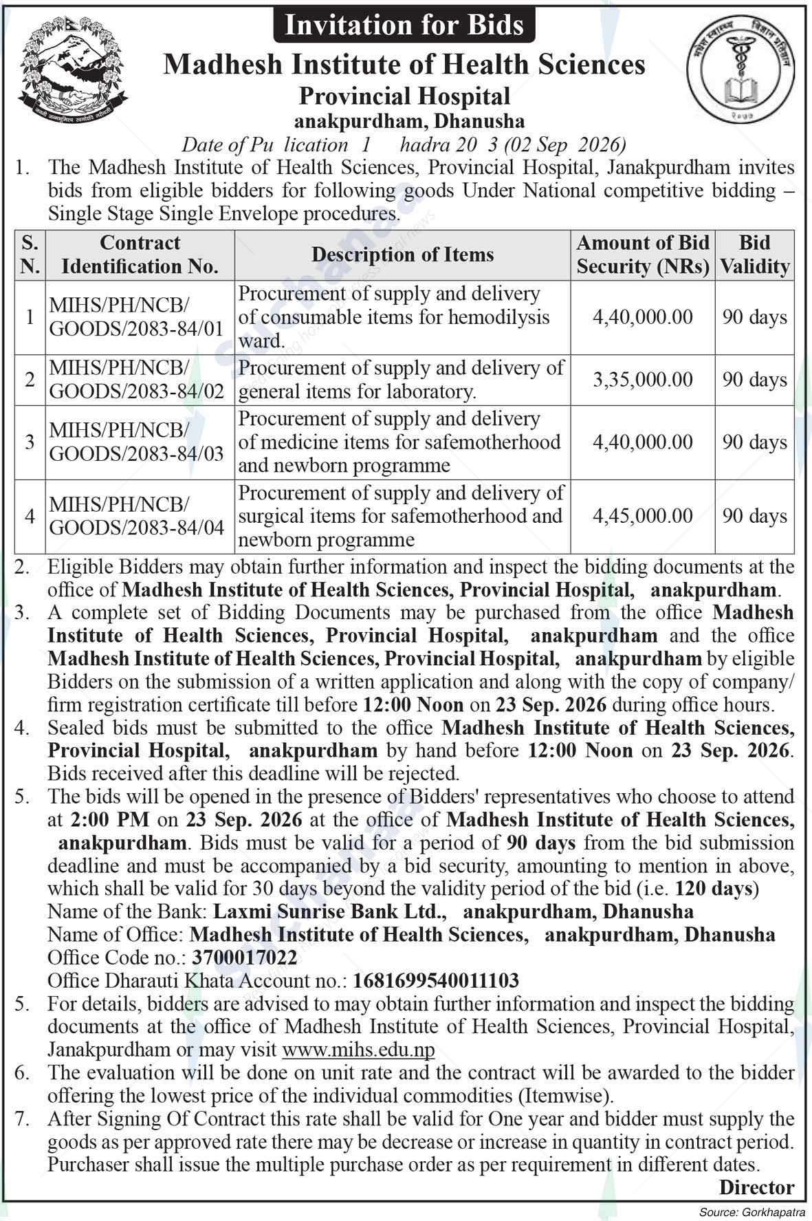Madhesh Institute of Health Sciences (MIHS)