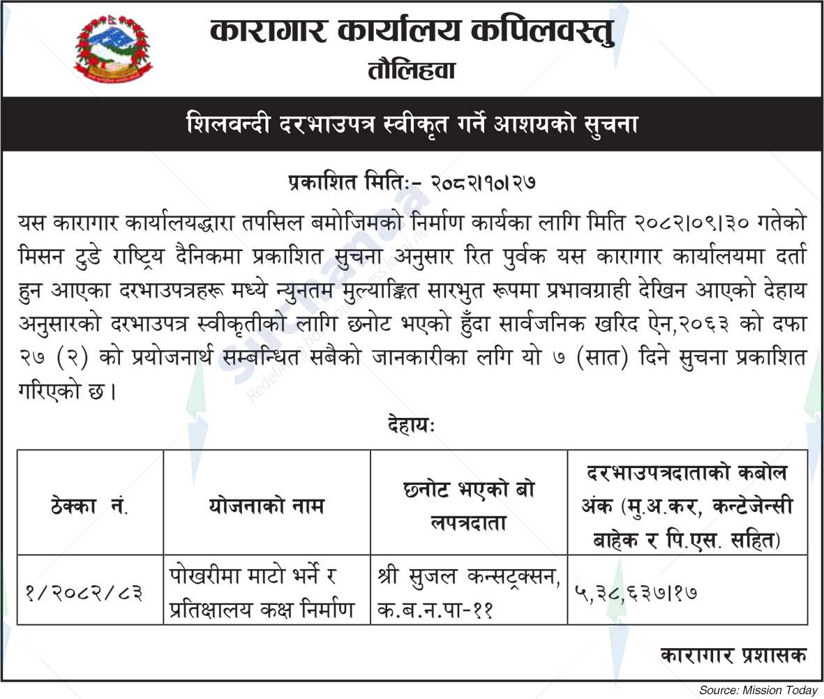 Prison Office Kapilvastu