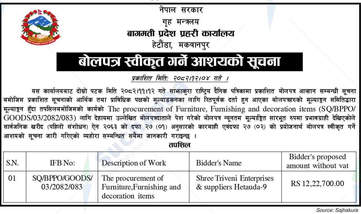 Bagmati Province Police Office, Hetauda, ​​Makawanpur