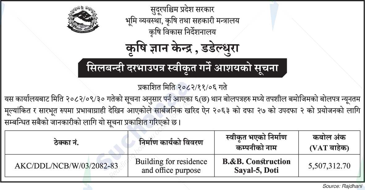 Agricultural Knowledge Center, Dadeldhura