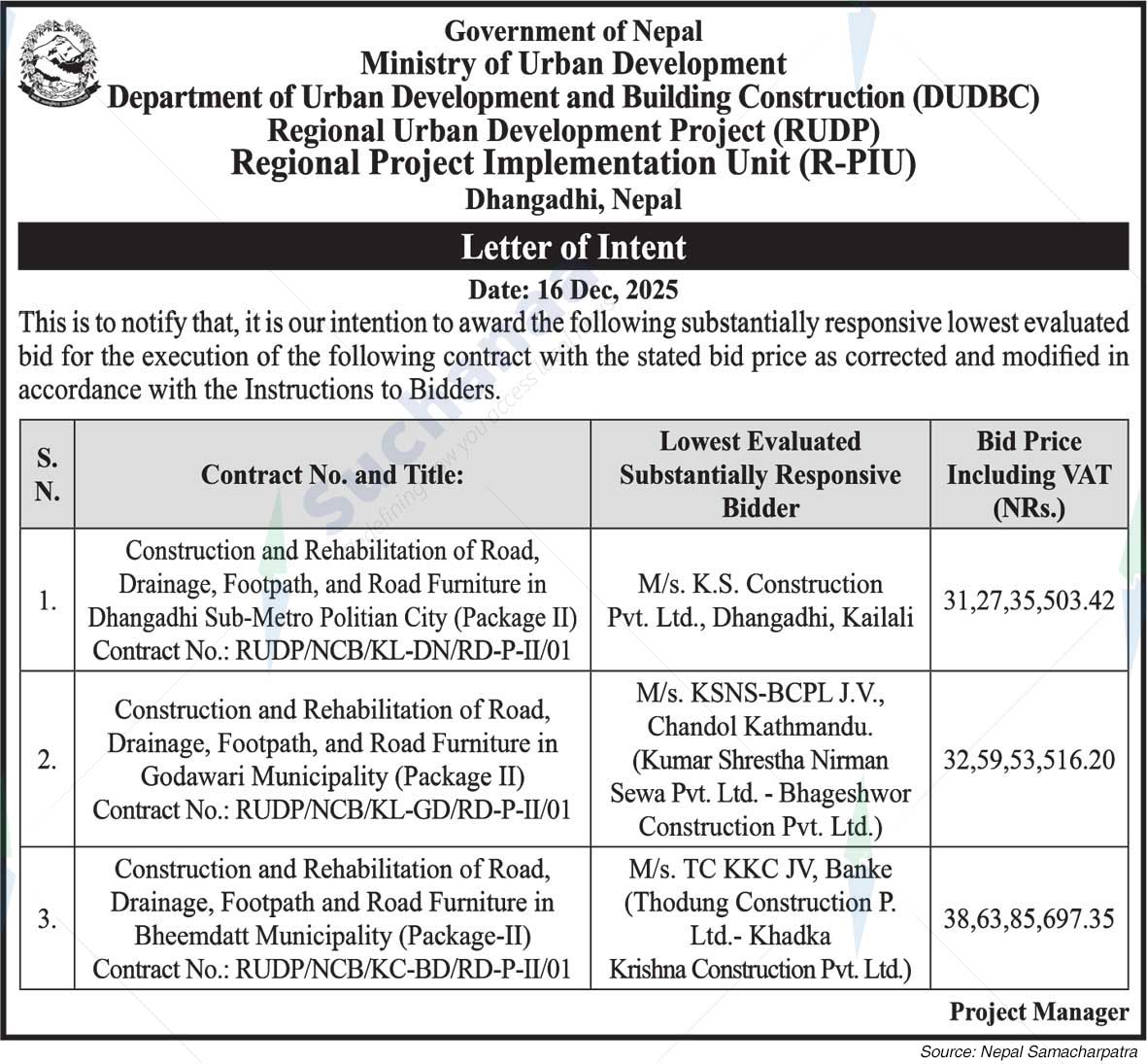 Regional Project Implementation Unit (R-PIU), Dhangadhi