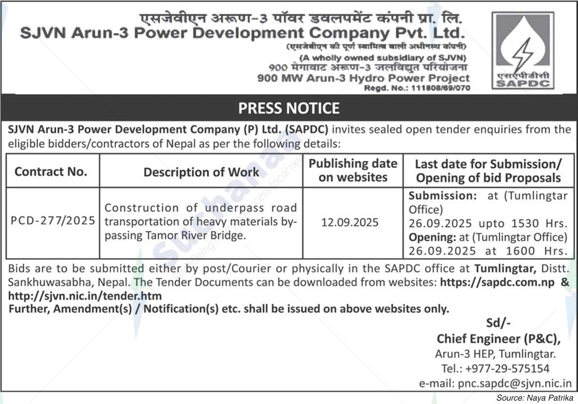 SJVN Arun-3 Power Development Company Pvt. Ltd.