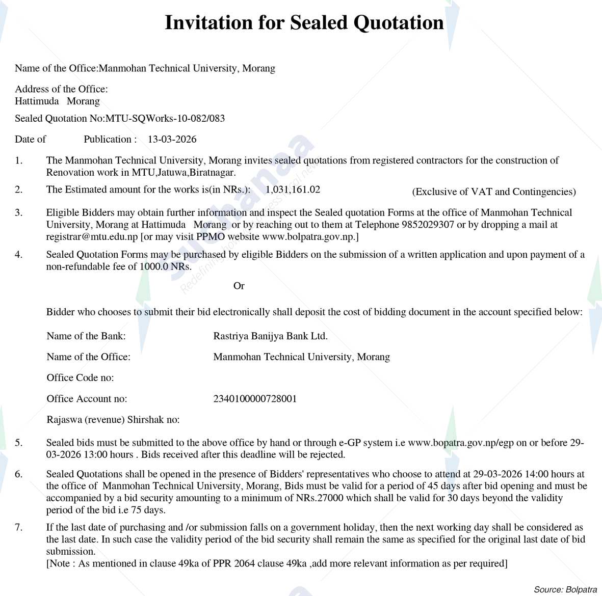 Manmohan Technical University