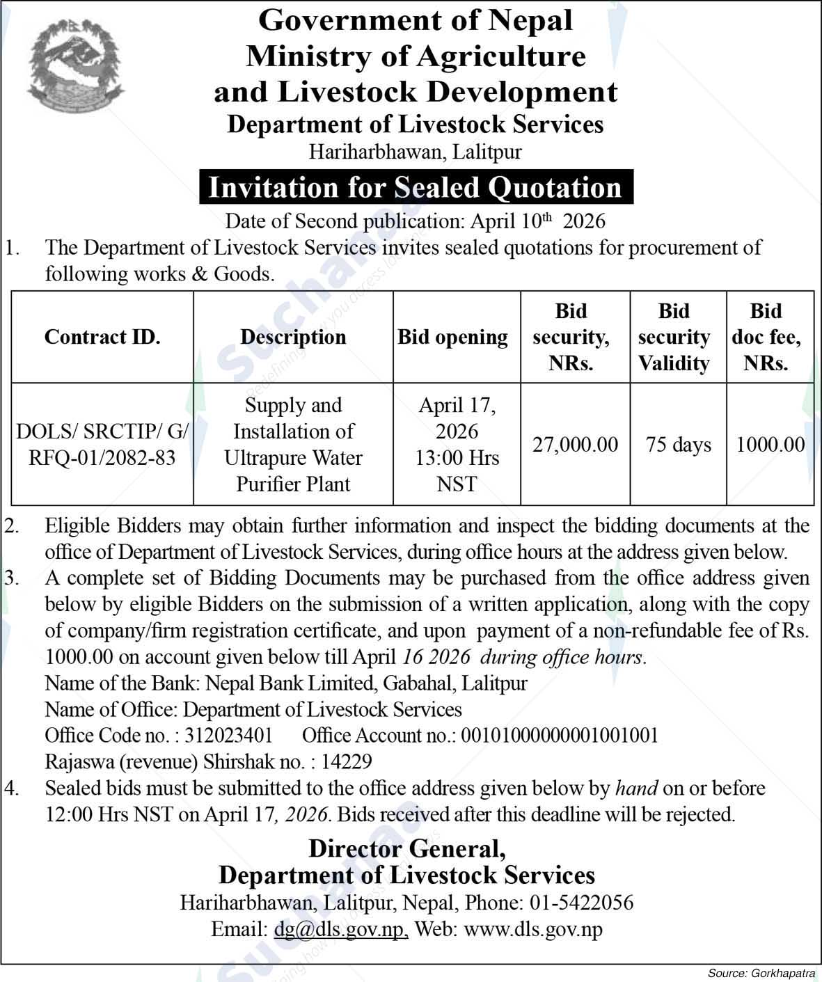 Department of Livestock Services