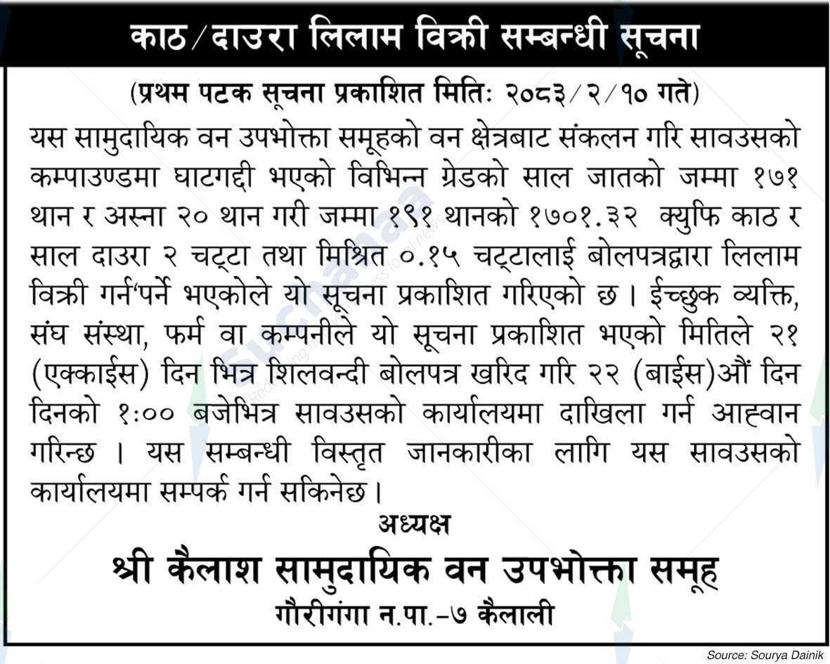Shree Kailash Saa.Wa.Wo.Sa.
