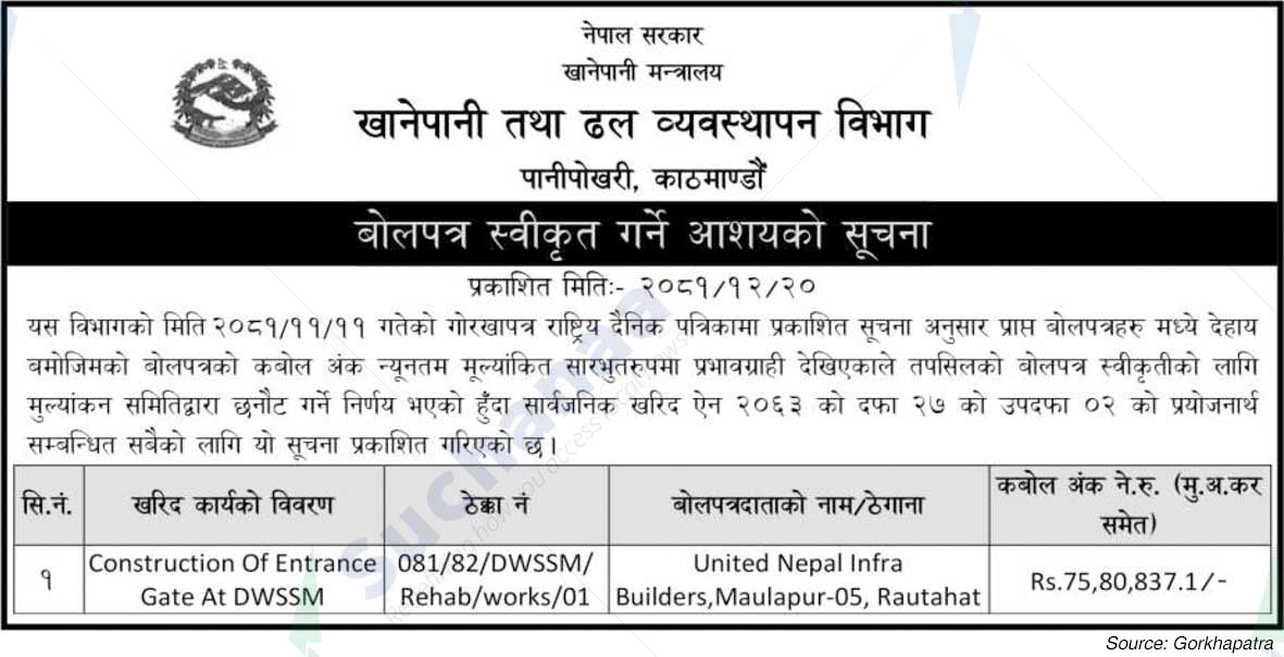 Department of Water Supply and Sewerage