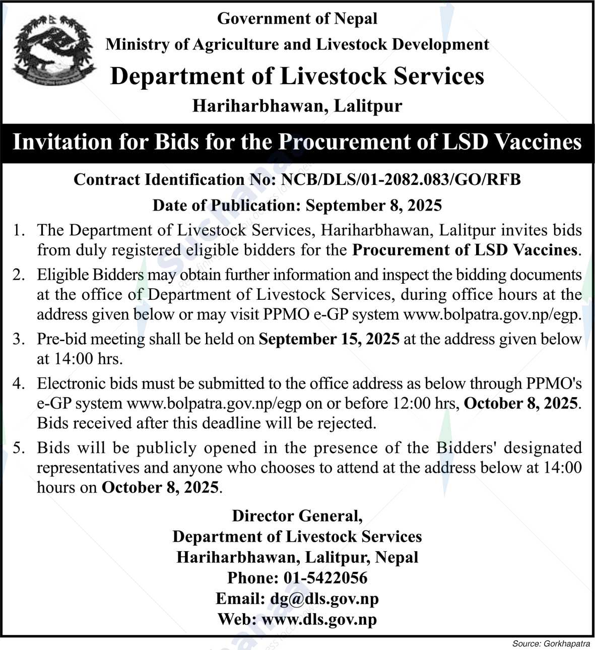 Department of Livestock Services