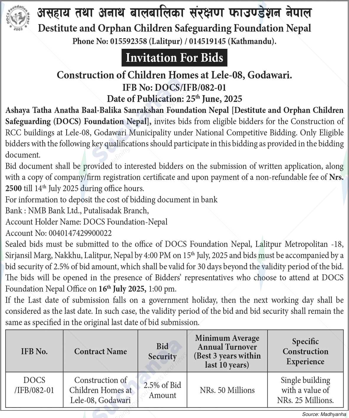 Destitute and Orphan Children Safeguarding Foundation Nepal