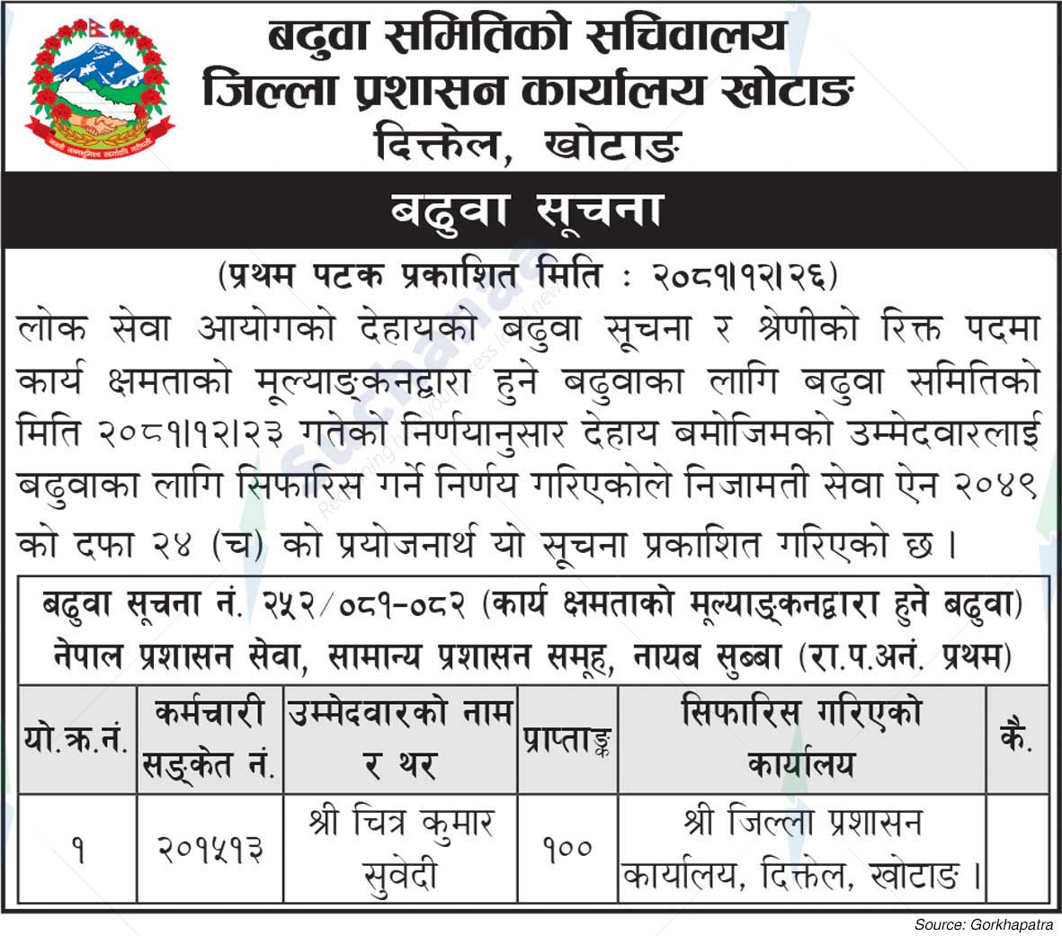 District Administration Office, Khotang