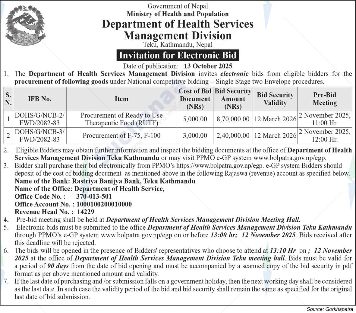 Department of Health Services