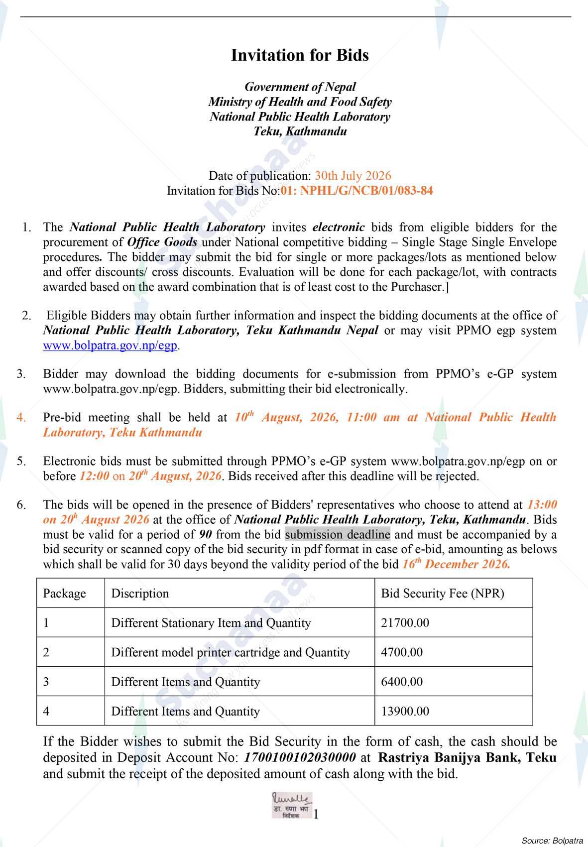 National Public Health Laboratory (NPHL)