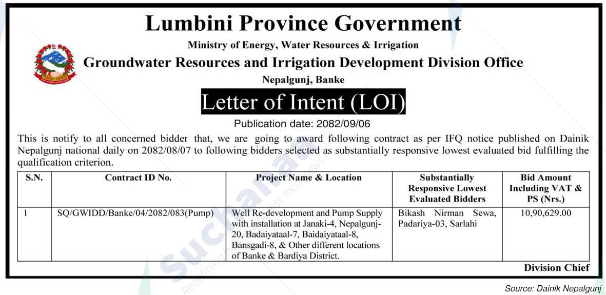 Groundwater Resources and Irrigation Development Division Office, Nepalgunj, Banke