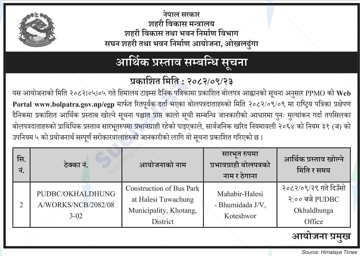 Intensive Urban and Building Construction Project, Okhaldhunga