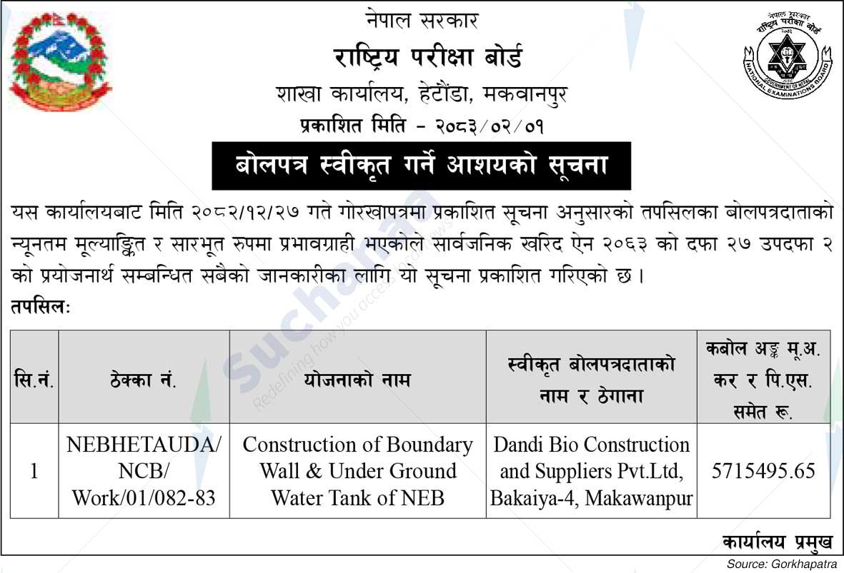 National Examinations Board, Hetauda, Makawanpur