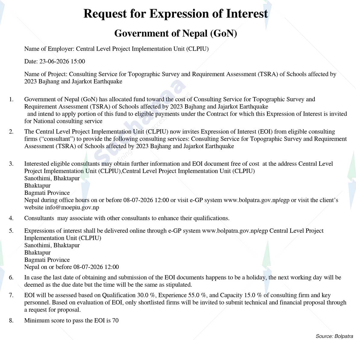 Central Level Project Implementation Unit (CLPIU)