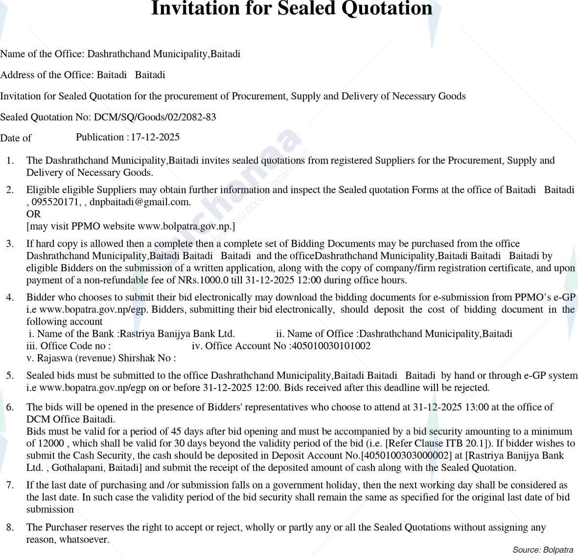 Dasharathchand Municipality