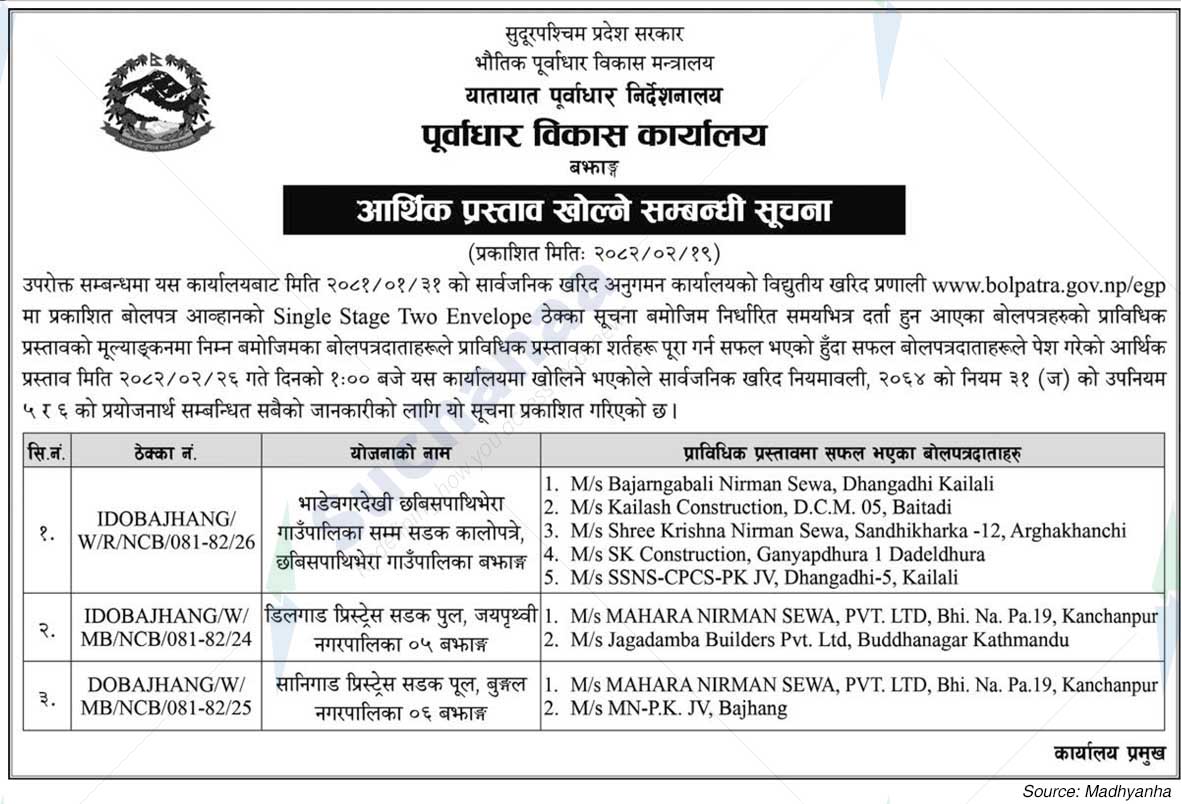 Infrastructure Development Office, Bajhang