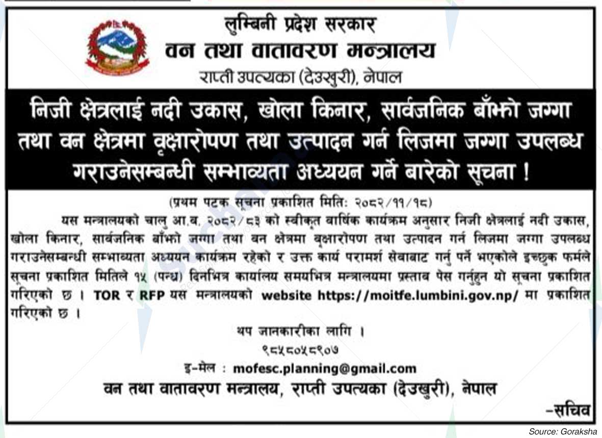 Ministry of Forests and Environment, Lumbini