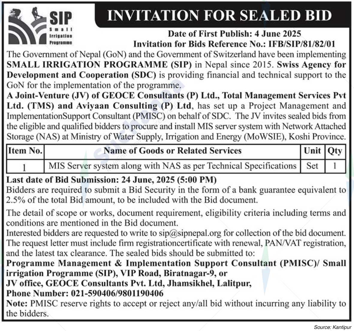 Small Irrigation Programme