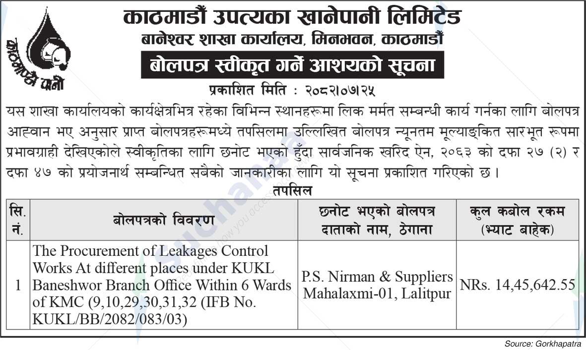 Kathmandu Upatyaka Khanepani Limited