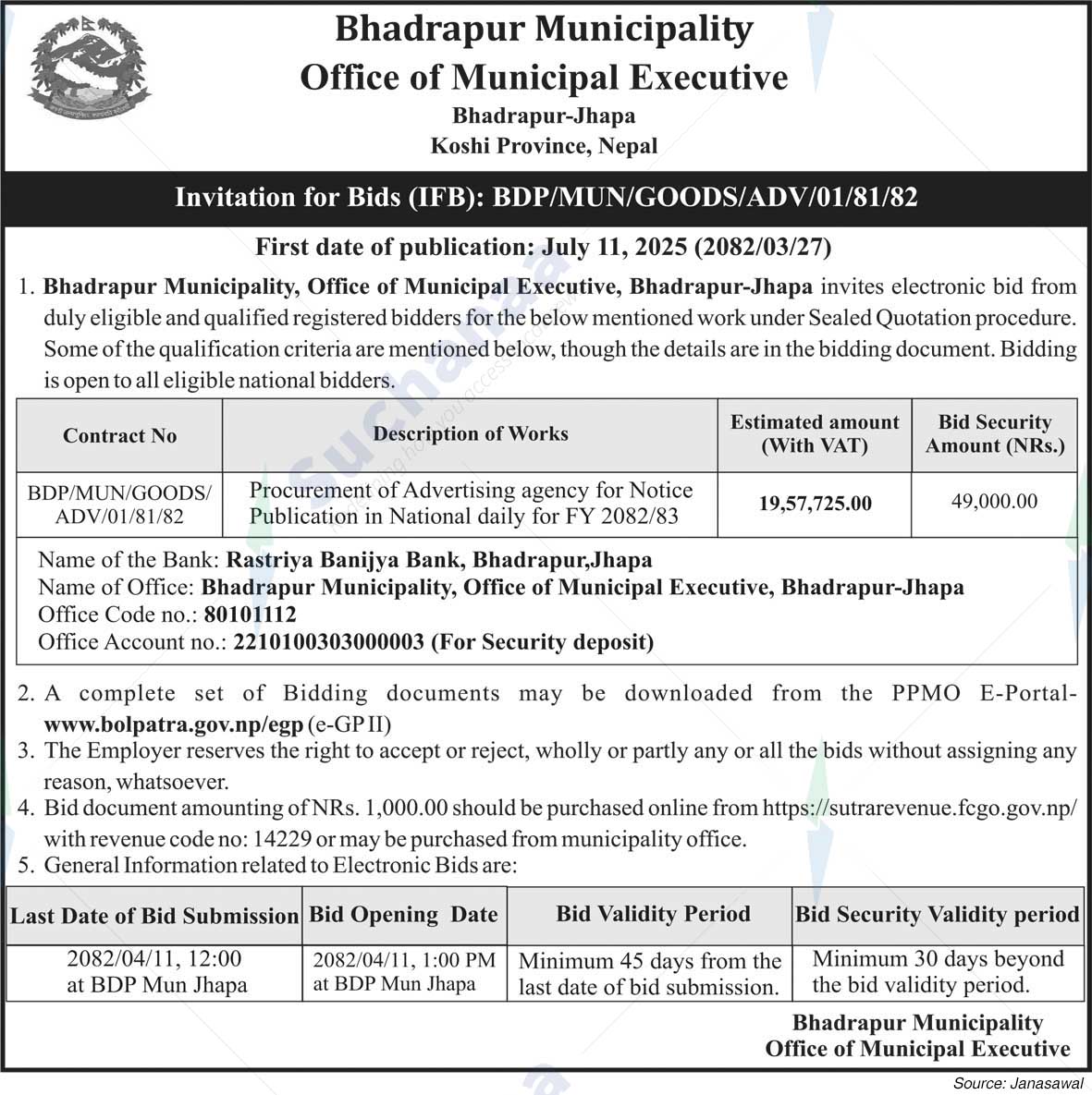 Bhadrapur Municipality