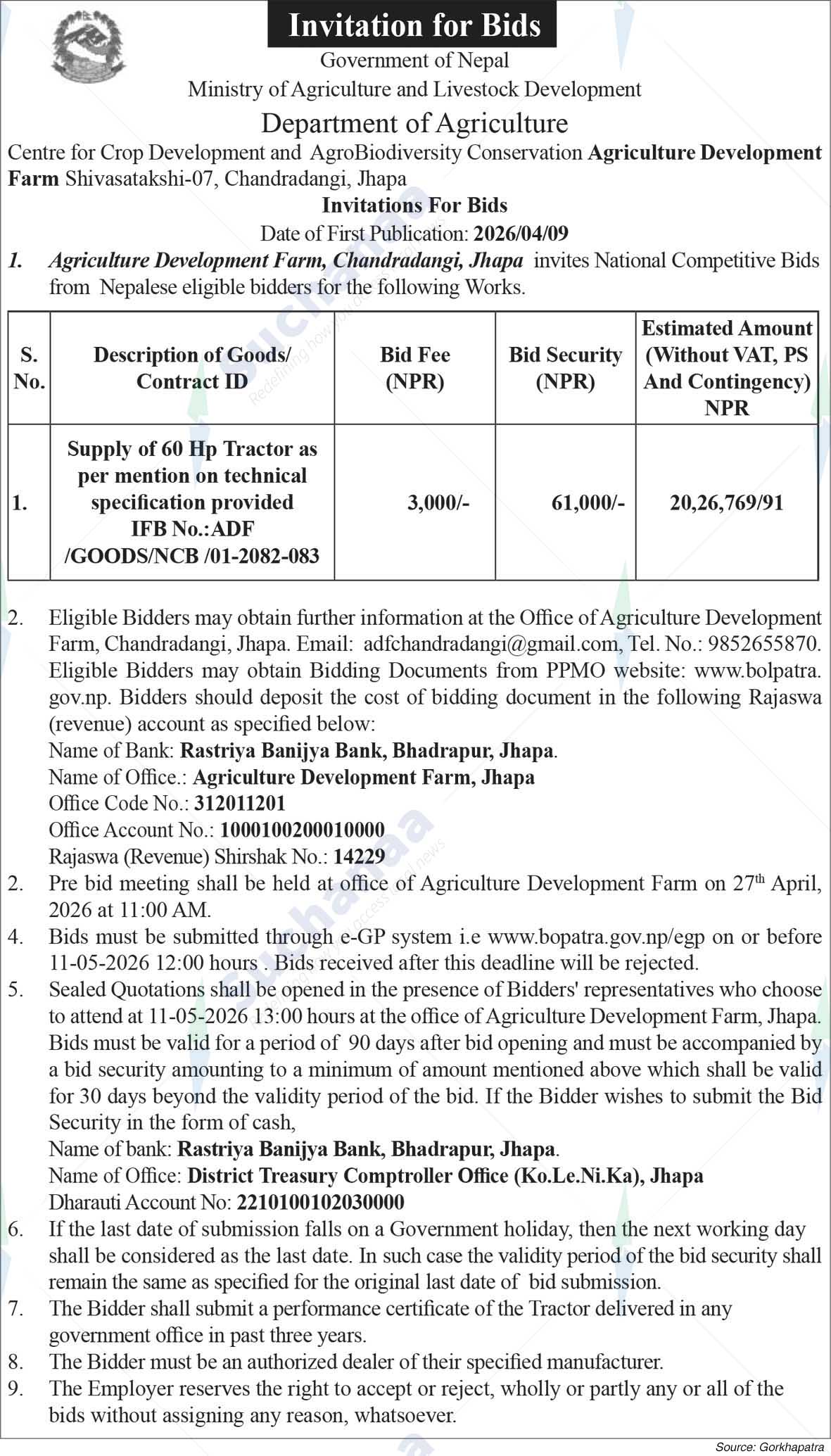 Agricultural Development Farm, Jhapa