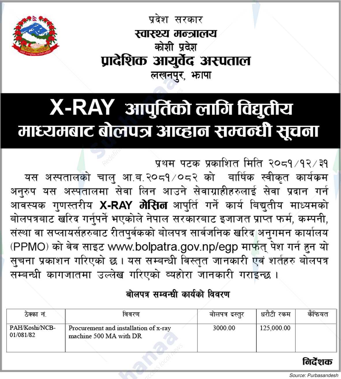Provincial Aayurved Hospital