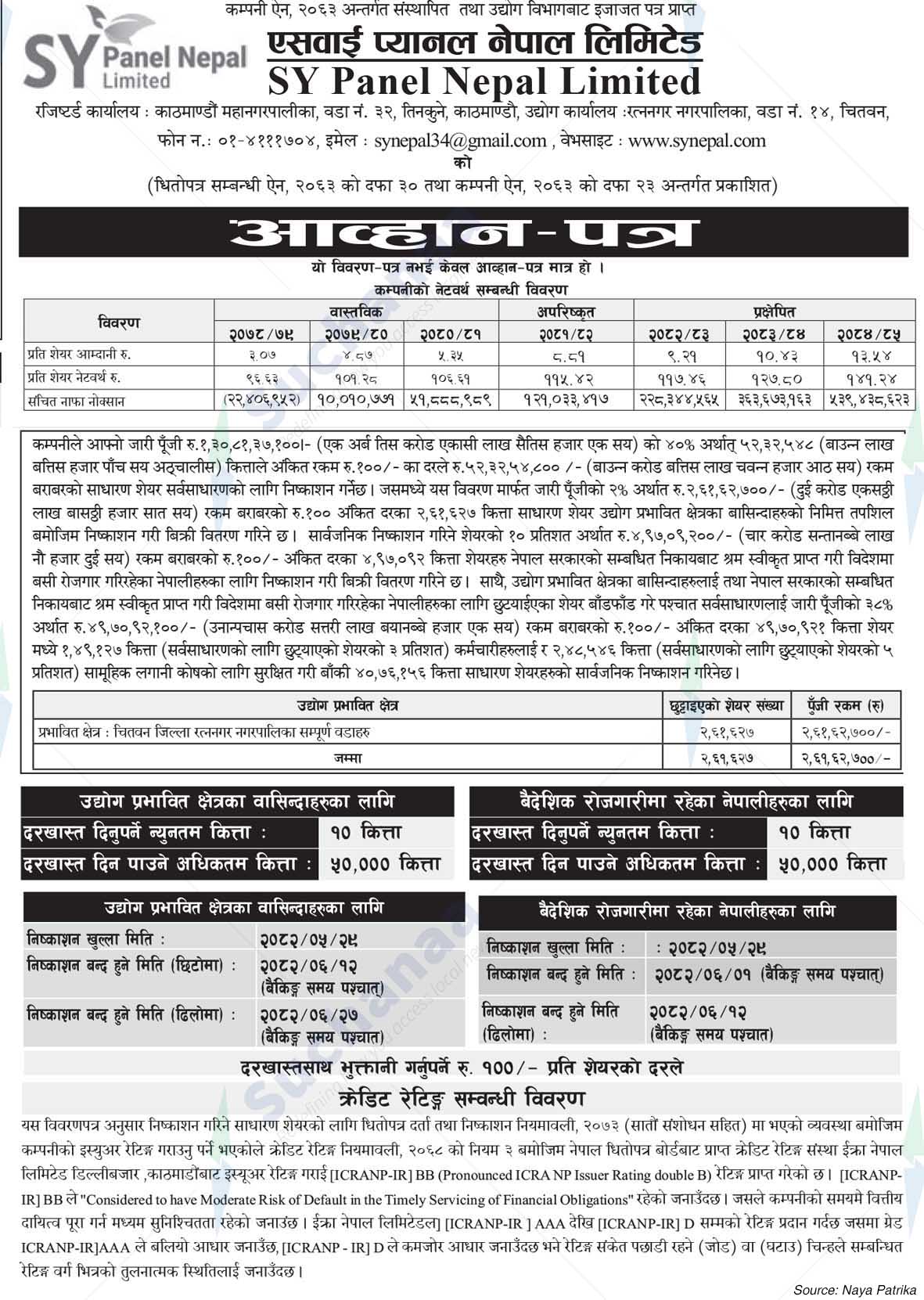 SY Panel Nepal Limited