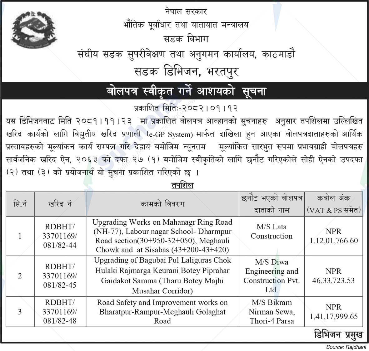 Federal Road Supervision and Monitoring Office, Kathmandu