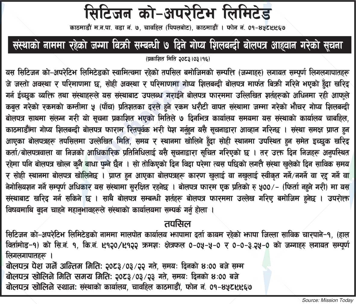 Citizen Co-operative Limited, Kathmandu