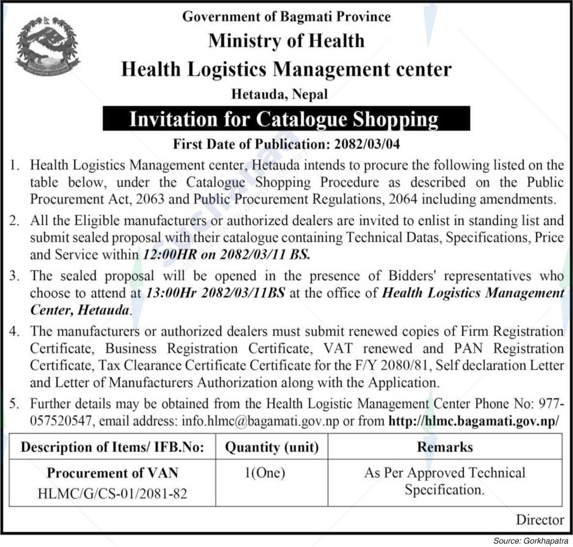 Health Logistics Management center, Hetauda